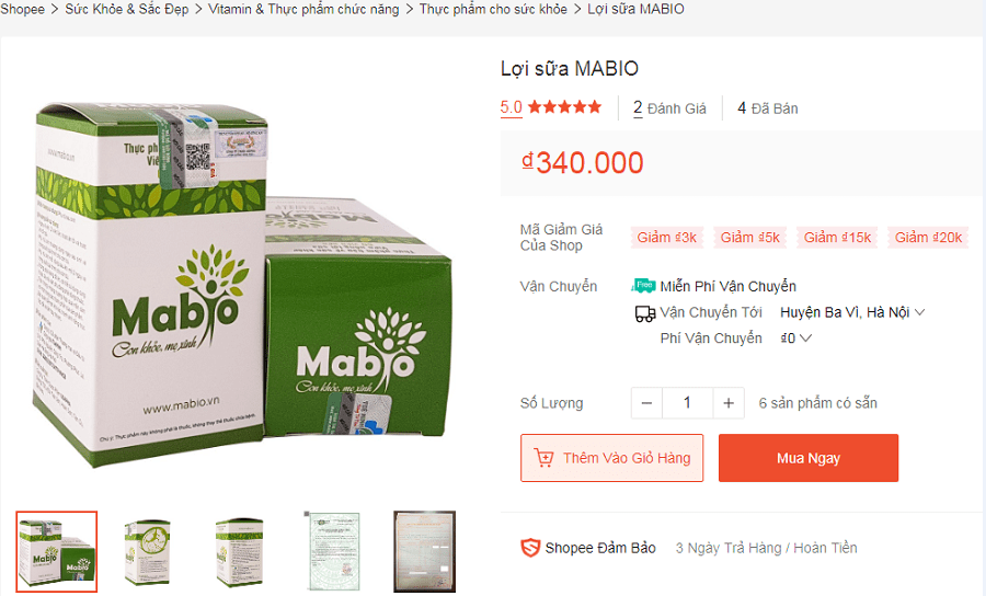 Review viên uống lợi sữa Mabio có tốt không, giá bao nhiêu mua ở đâu? 4
