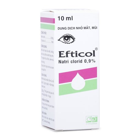 Thuốc Efticol dùng để nhỏ mắt hoặc rửa mắt, ngăn ngừa kích ứng. Trị nghẹt mũi, sổ mũi do dị ứng.
